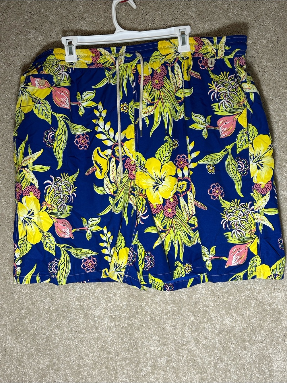 Polo Ralph Lauren Mens 3XLT Tropical Floral Swim Trunks Blue Hawaiian Tall Short